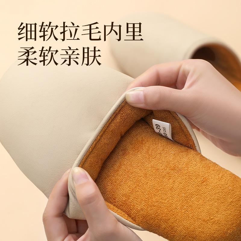 Warm edge silent fabric home soft bottom indoor light couple slippers four seasons comfortable couple bag head slippers women