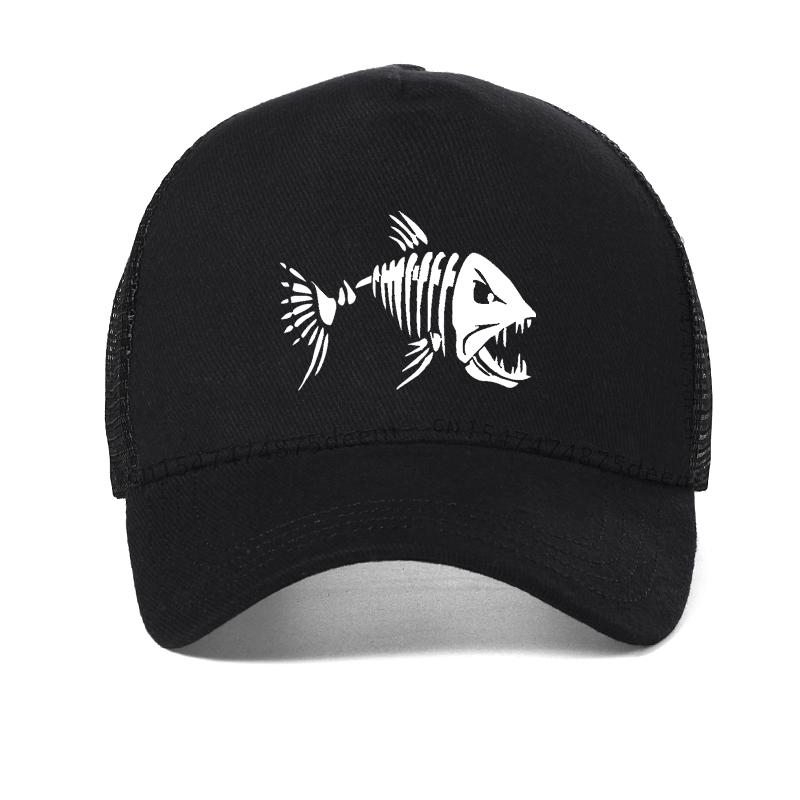 Fishbone Trucker Cap Unisex Fishing Skeleton Fish Baseball Caps Summer outdoor hunting Mesh Breathable hats