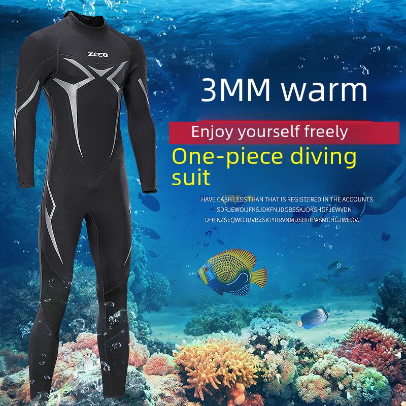 Men's 3mm ZCCO Warm Elastic Wear-Resistant Winter Diving Wetsuit