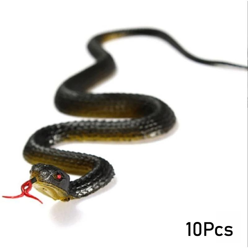 40cm Fake Realistic Rubber Toy Snake Simulation Anaconda Scary Halloween To Scare Birds Props Prank Trick Toy Accessories