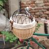 Wicker Bike Basket for Small Dogs Cats Pet Carrier Front Basket with Wire Mesh Cover