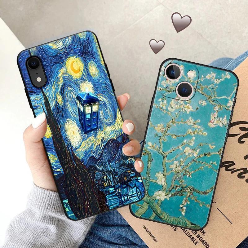 iPhone15 Mobile Phone Case Van Gogh Starry Night Mobile Phone Case Is Painted and Anti-drop for Anti-drop Mobile Phone Case.