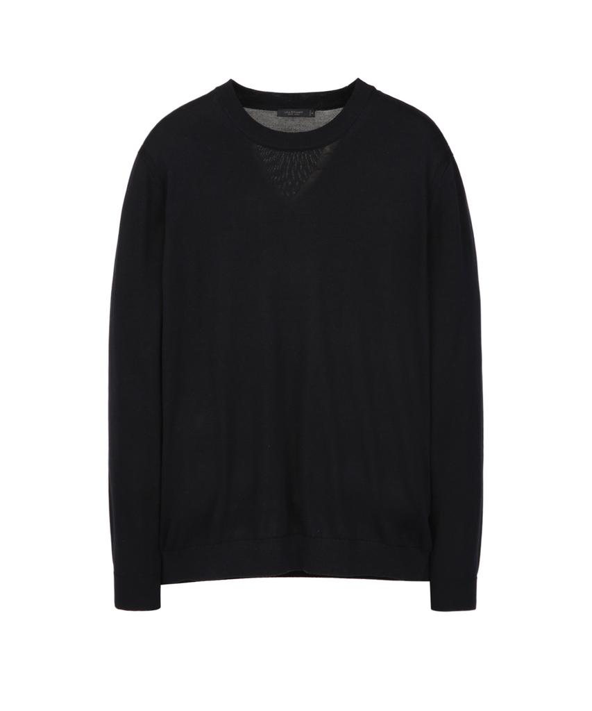 Jilseutyueoteunyuyogmaen Silk Blend Crew Neck Knit - Dark Navy (Jnsw6A103N3)