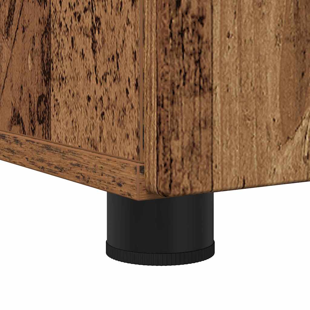 Bathroom Cabinet with Storage and Door Rustic Wood Finish 30 X 35 X 95 Cm