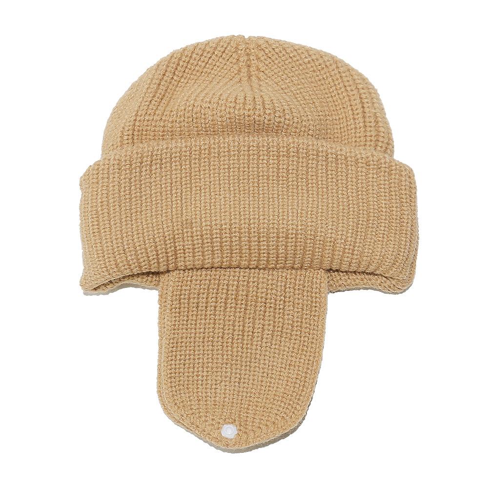 Autumn and winter new solid color simple warm wool hat children's knitted hat ear hat winter