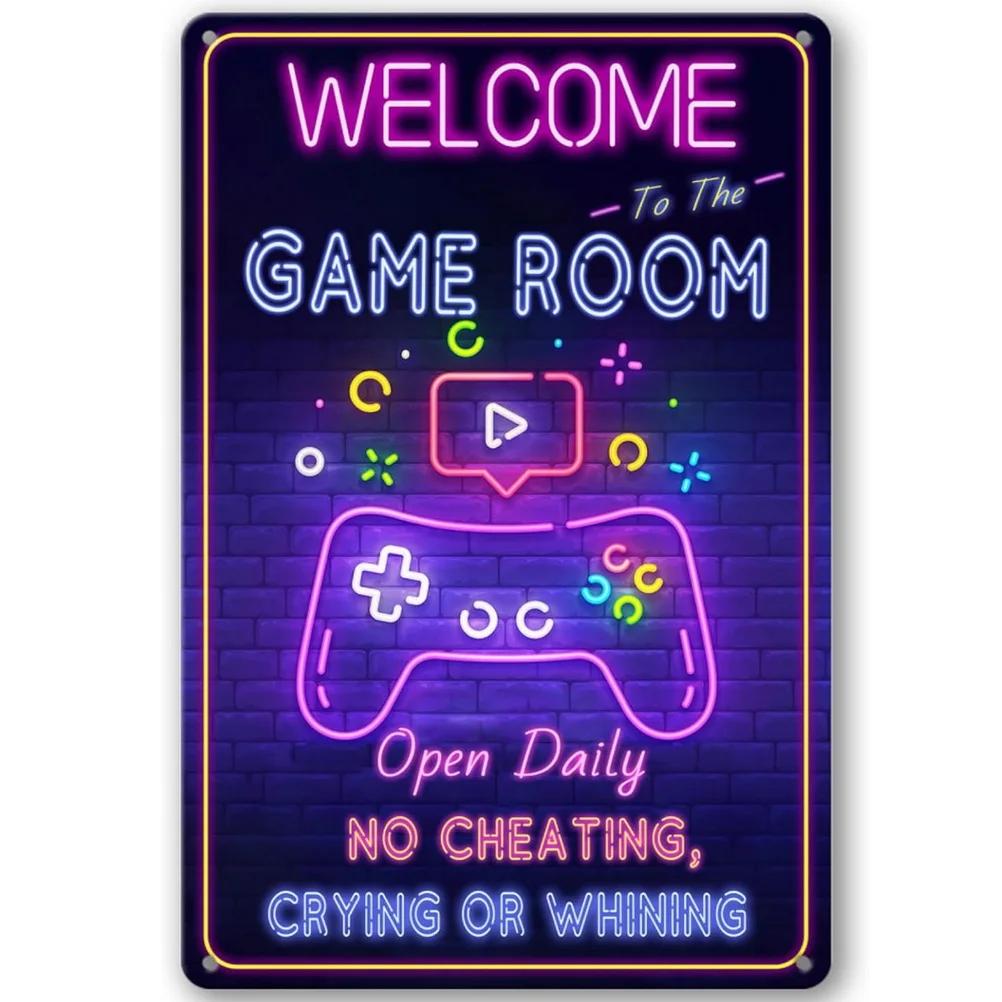 Eat Sleep Game Repeat Metal Tin Signs Posters Plate Wall Decor for Garage Game Room Bars Man Cave Cafe Clubs Retro Poster Plaque