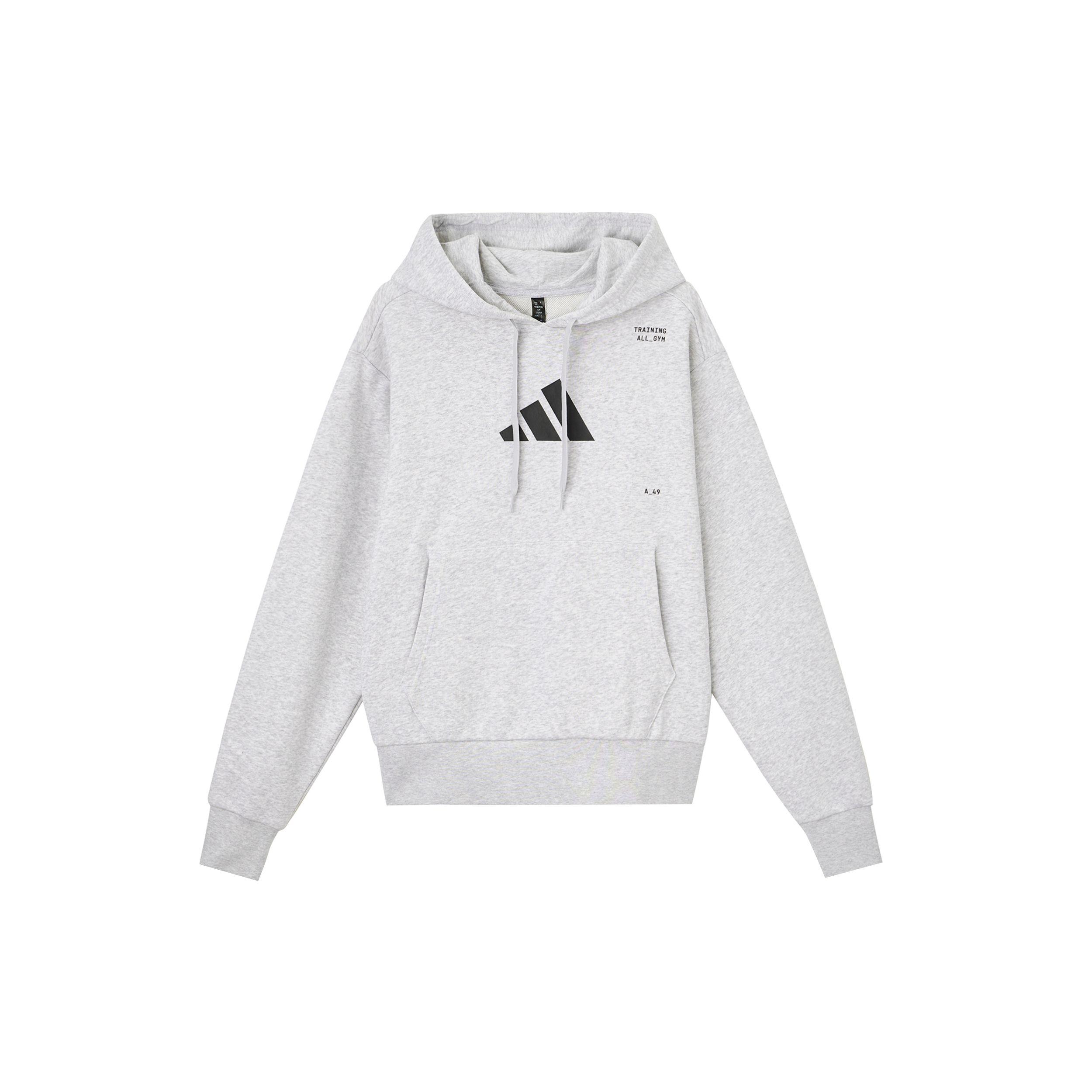 

Adidas Back Letter Print Повседневная толстовка с капюшоном Мужские топы Серый IS7104 M