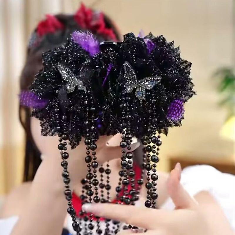 

Винтажная заколка для волос с кисточками и цветами, изысканная цветочная заколка-акула, заколки для волос, женский темпераментный головной убор, аксессуары для волос, подарки для девочек