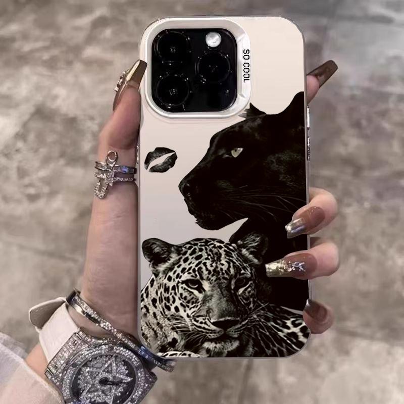 Cool Leopard Black Panther Case For iPhone 17Air 16 15 14 13 12 11 Pro Max Plus Animal Pattern Luxury Shockproof Hard Cover