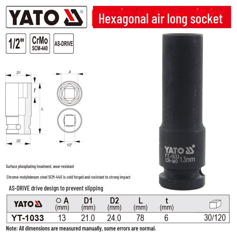 YATO Air Cannon 1/2'' Pneumatic Hex Socket Wrench