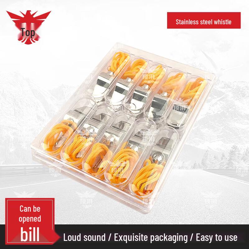 Dingpai Stainless Steel Sports Whistles 10-Pack