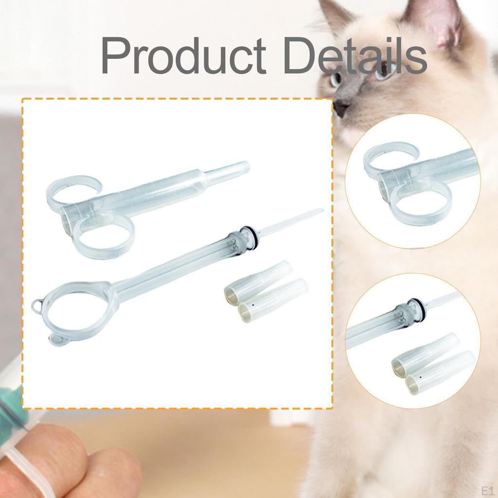 2x Tuburi de Hrănire pentru Animale de Companie Hrănitor Animal Mic Uscat și Umed Dublu Uz Vârf din Silicon Ușor de Utilizat pentru Pisici Câini