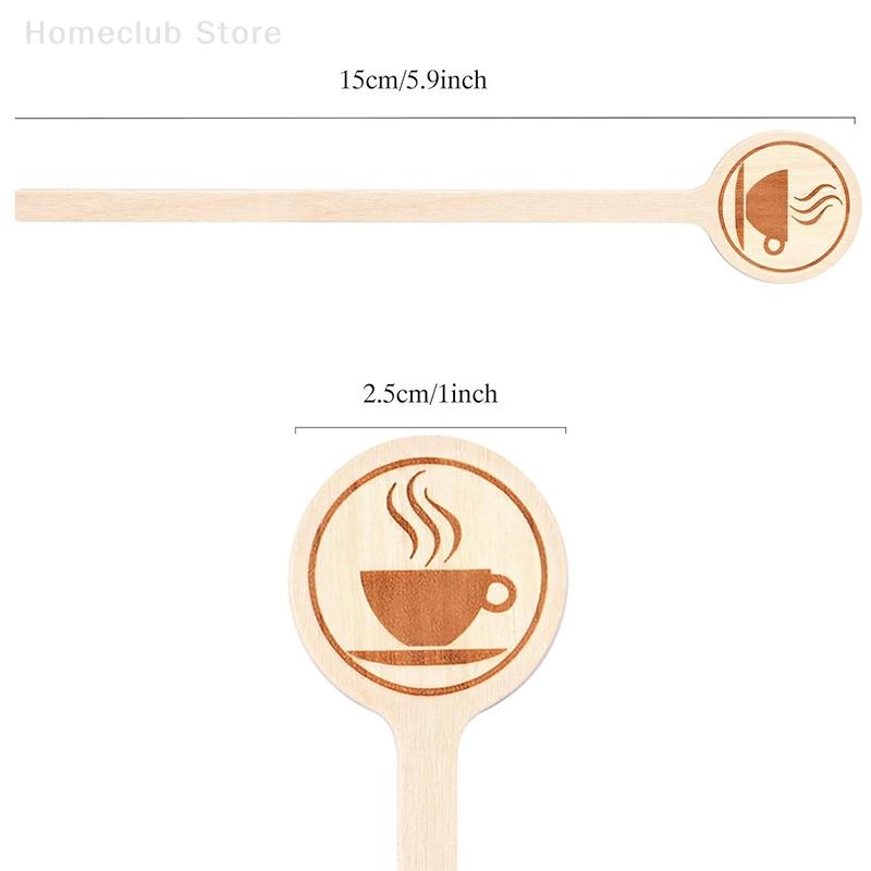 20/100Pcs Coffee Stirrers, 5.9 Inch Wooden Stir Sticks With Round Ends, Disposable Stirring Sticks For Cocktails Milk Tea