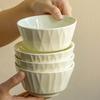 Nordic Cream Simple Style Rice Bowl Pure White Creative Daily Household Tableware Small Bowl Soup Bowl Noodle Bowl