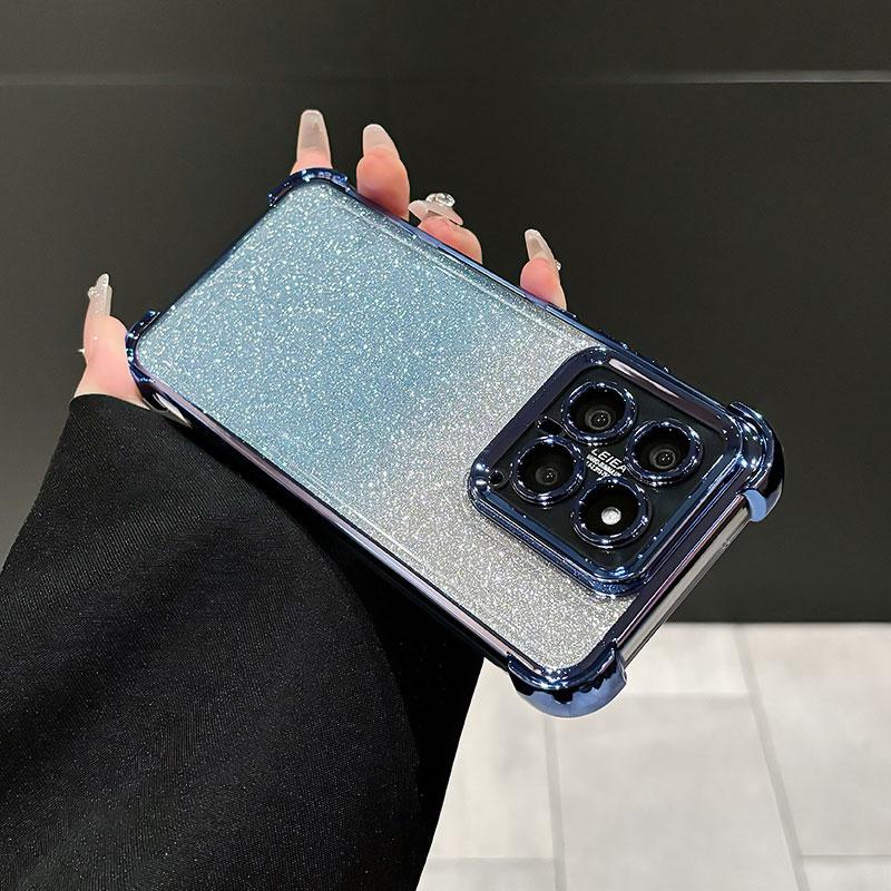 Shockproof Phone Case For Xiaomi 14 pro Case Silicone Glitter Cover For Xiaomi 13 14 ultra POCO C65 M6 pro Bling Case Xiaomi14