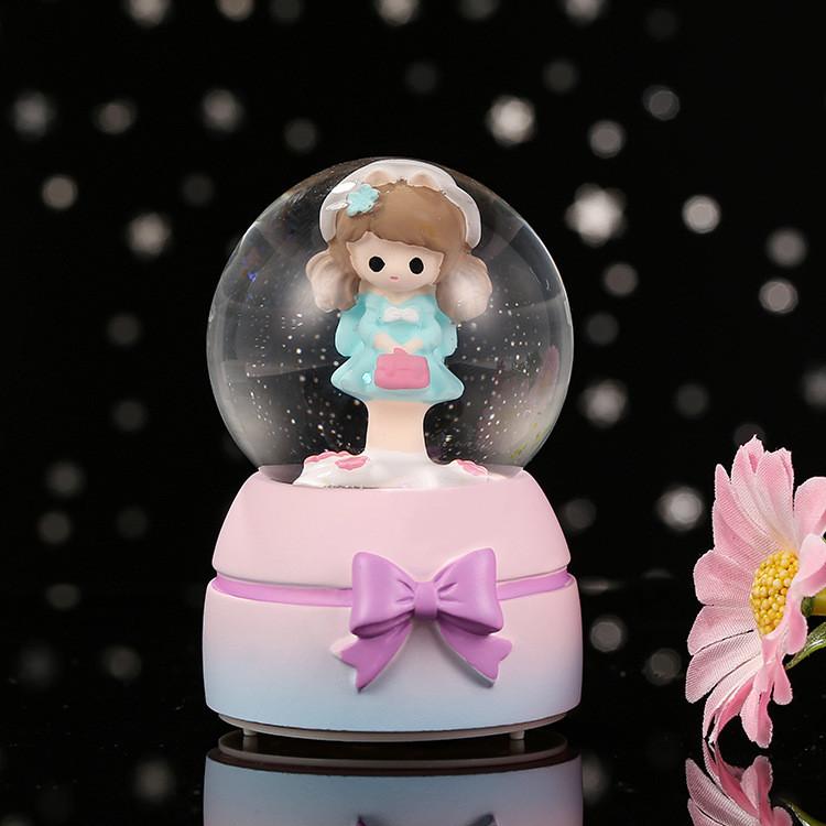 Space-themed Mini Crystal Ball Desk Decoration With Led Lights For Kids Birthday Gift