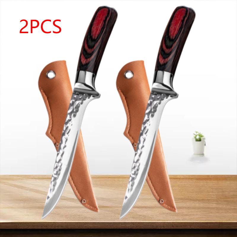 Hand-Forged Steel Kitchen Knives Professional Boning Knife Fillet Knife for Fish Meat Deboning Butcher Cleaver Cooking Tools