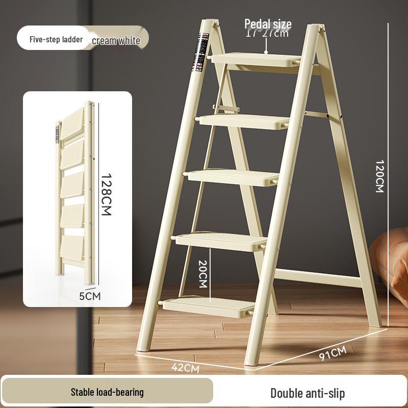 Folding A-Frame Ladder: Multifunctional, Thickened, 3-4 Step Indoor Ladder & Flower Stand