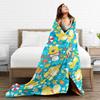 Warm Blanket Travel Office Manga Psyduck Printed Throw Blanket Pokemoned Flannel Bedspread For Outdoor Funny Sofa Bed Cover