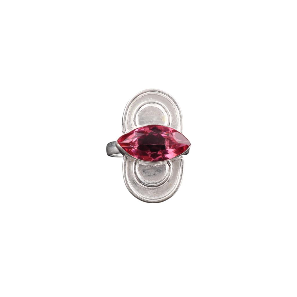 Pink Tourmaline Gemstone 925 Sterling Silver Jewelry Handcrafted Ring For Women RR-34-11