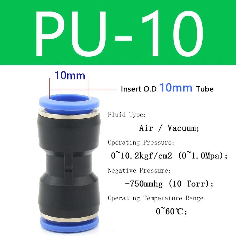 23/60 Pezzi/Scatola Kit PU Accoppiatore Rapido Pneumatico 4/6/8/10/12/14mm Tubo Aria PU Passante Dritto Spina Rapida Alta Pressione 4 6 8 10mm