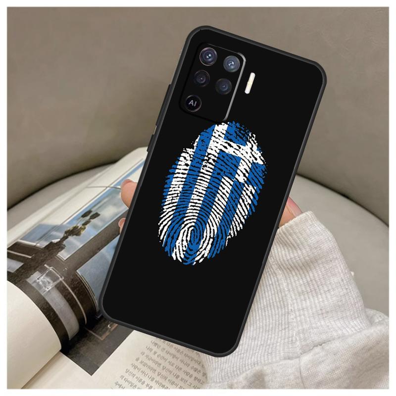 Greece Greek Flag Case For Oppo A17 A57 A77 A40 A78 A54 A74 A94 A76 A16 A96 A18 A60 A80 A38 A58 A98 A15 A5 Pro