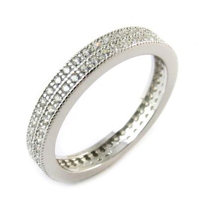 Silberring 'Pour la Vie' silberweiß (rhodium) - 3 mm
