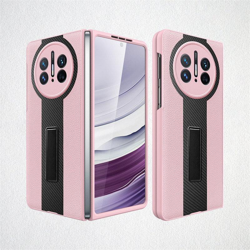 For Huawei Mate X5 / Mate X3 Case Wrist Strap Bracket Leather Strap  With Tempered Film Folding Shockproof Cover