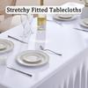 4/5/6/8Ft Spandex Tablecloth,Wrinkle Free Fitted Table Cloth Cover with Skirt for Parties Weddings Birthday Banquet Baby Shower