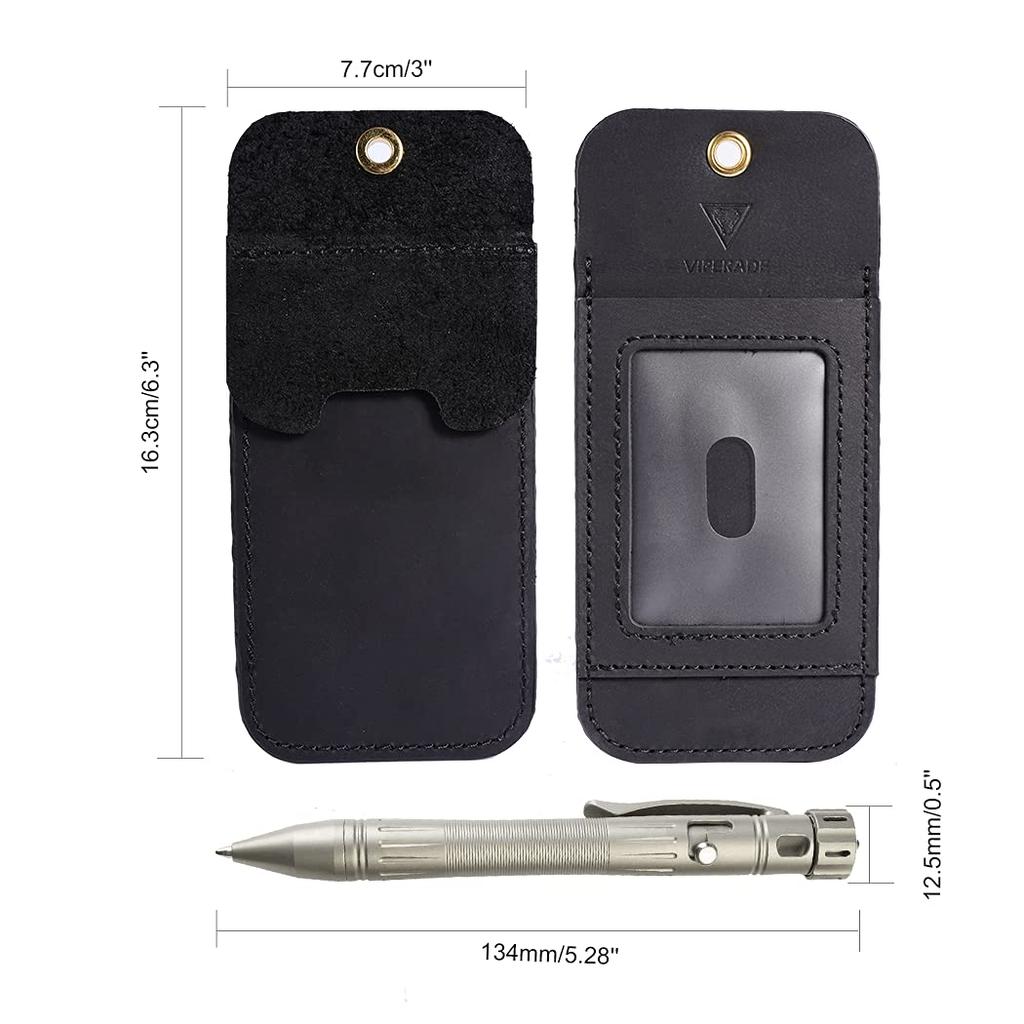 VIPERADE PJ22 Pocket Double Storage Pocket Protector for Tools and Leather Pen Holder Pen Pocket Protector for Lab and Pen Sleeves Protector, Men's