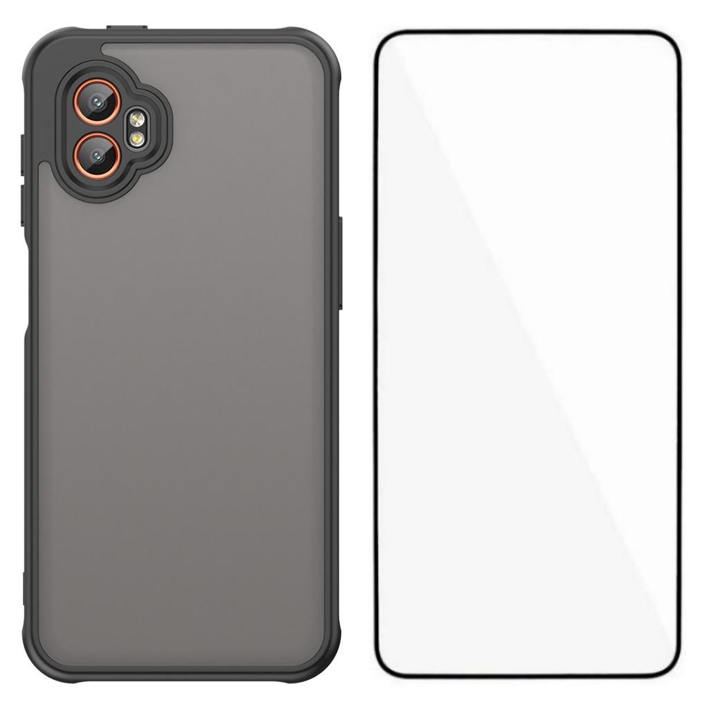 For Samsung Galaxy XCover7 Pro Case with Screen Film WANLONFENG FD Series Skin Touch TPU PC Phone Back Cover