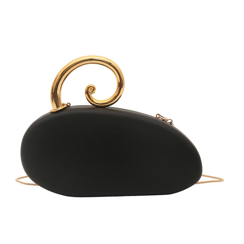2026 New Fashion Design Irregular Handle Women s Evening Box Bag Luxury High End Party Clutch Handbag Bride Trend Crossbody Bag чёрный