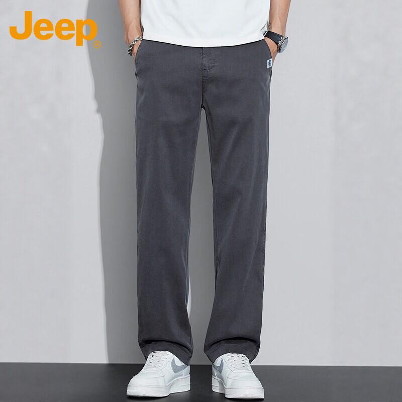 JEEP Men s Ice Silk Straight-Fit Business Pants 34