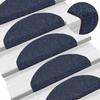 VidaXL Tapis d'escalier autocollants 15 pièces 65 x 21 x 4 cm Bleu Demi-rond Grand 132701