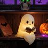 Cute Ghost Reading Lamp LED Sitting Ghost Reading A Book Night Light For Halloween Bathroom Bedside Decoration