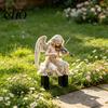 Retro Angel Decoration Garden Stake, Playing The Violin 2D Acrylic Decoration, Waterproof Yard Art Stake for Outdoor Lawn Planter Decor Gift Idea