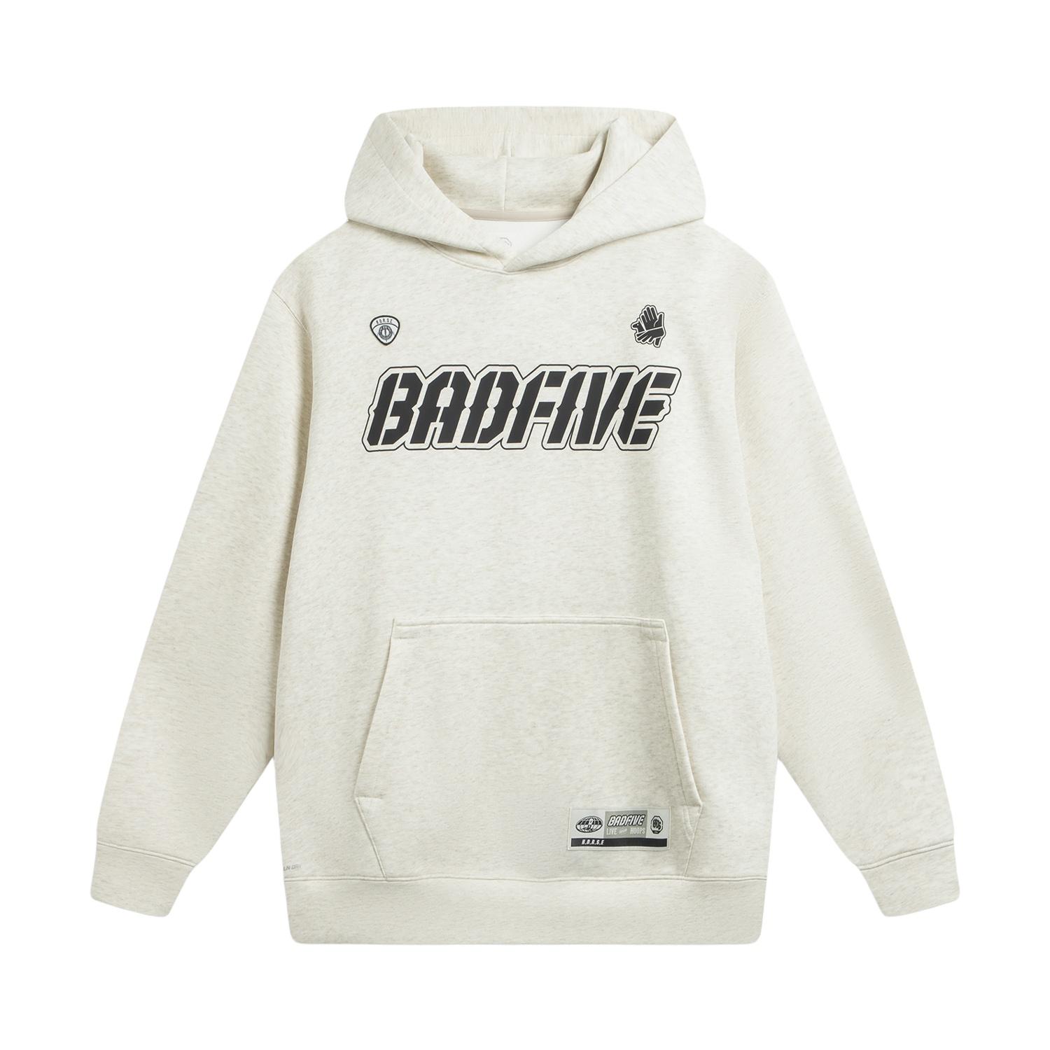 Li-Ning Badfive Быстросохнущая Прохладная Свободная Толстовка с Капюшоном с Логотипом Повседневная Мужская Толстовка AWDW029-7 L