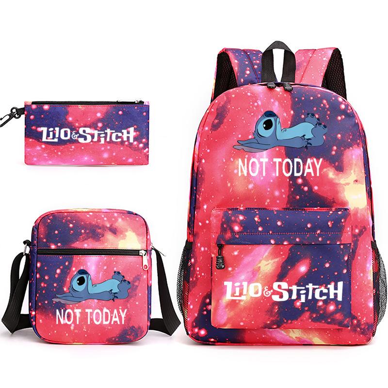 Printed Schoolbag Three-Piece Set, Primary And Secondary School Schoolbag, Backpack, Shoulder Bag, Pencil Bag.