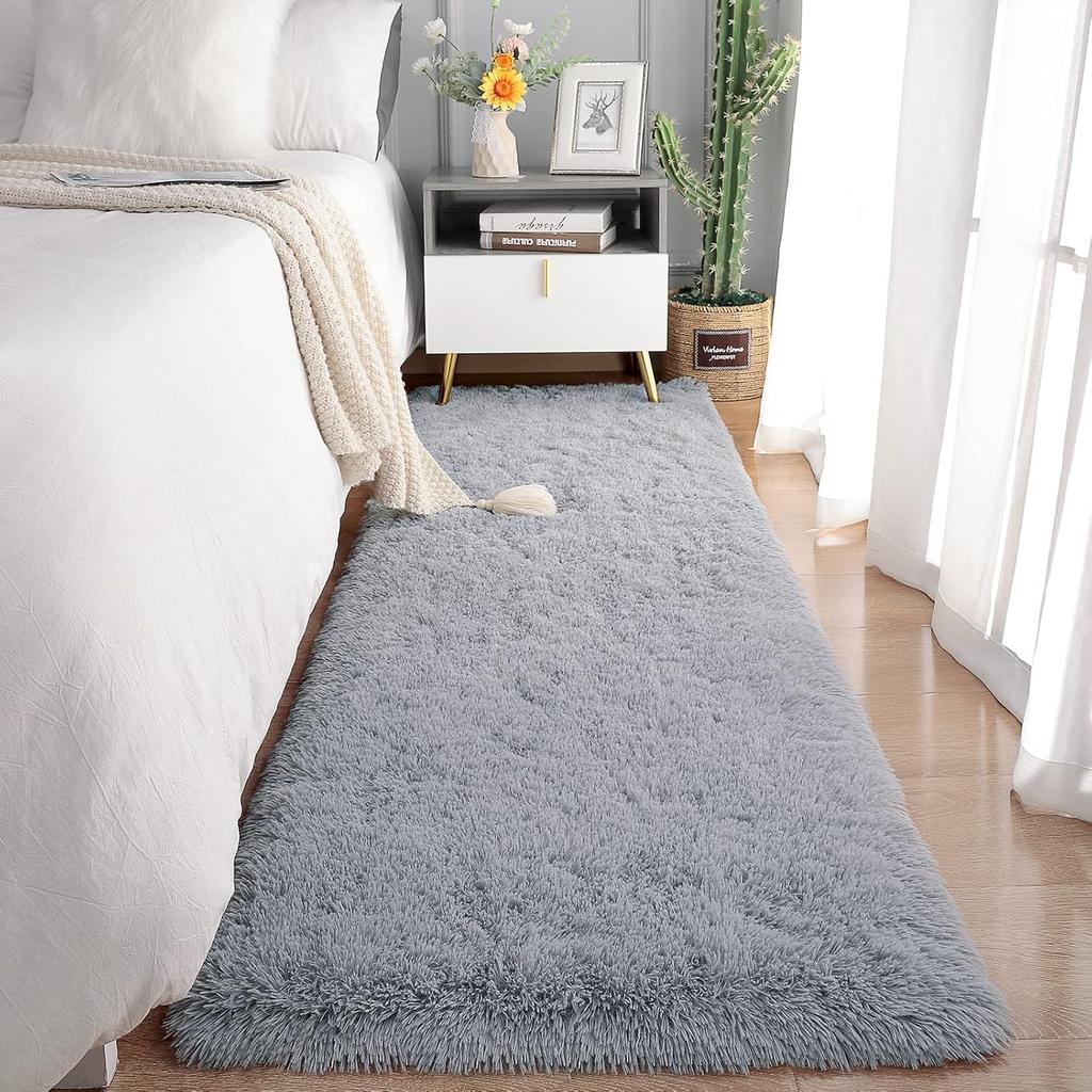 Modern Plush Long Carpet, Soft Bedroom Bedside Rug, Easy to Care for, Living Room Sofa Cushion, Home Decoration