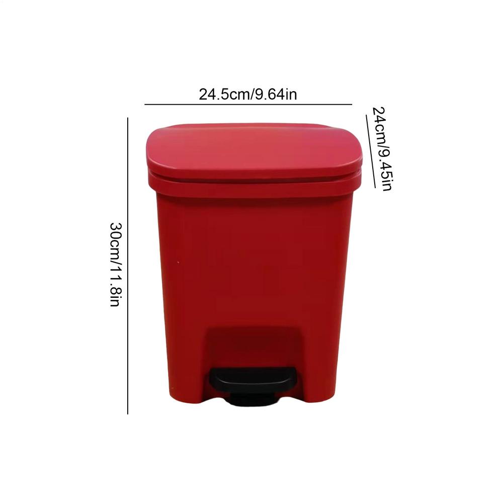 Bathroom Trash Can Hot Kitchen Trash Bin Rectangular Slim Garbage Can with Soft-Close Foot Pedal for Toilet Bedroom Living Room