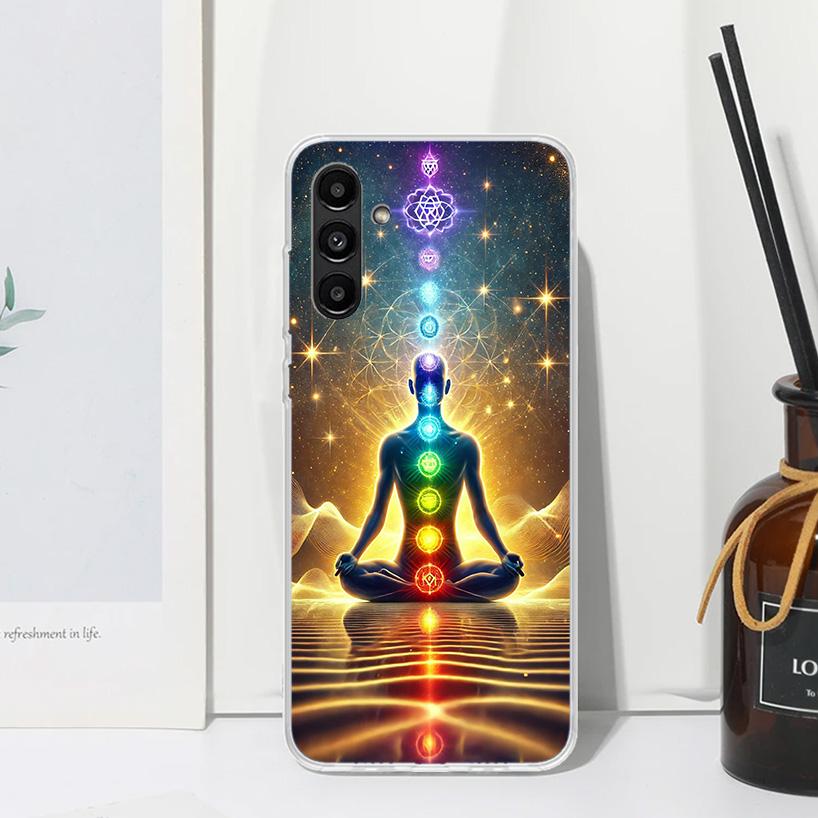 Yoga Chakra Spiritual Energy Universe Phone Case For Samsung Galaxy A17 A37 A57 A16 A26 A36 A56 A15 A25 A35 A55 A14 A24 A34 A54
