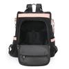 Women's Large Capacity Backpack Color Block Commuter Travel Anti-Theft Backpack Multi-Function Shoulder Bag