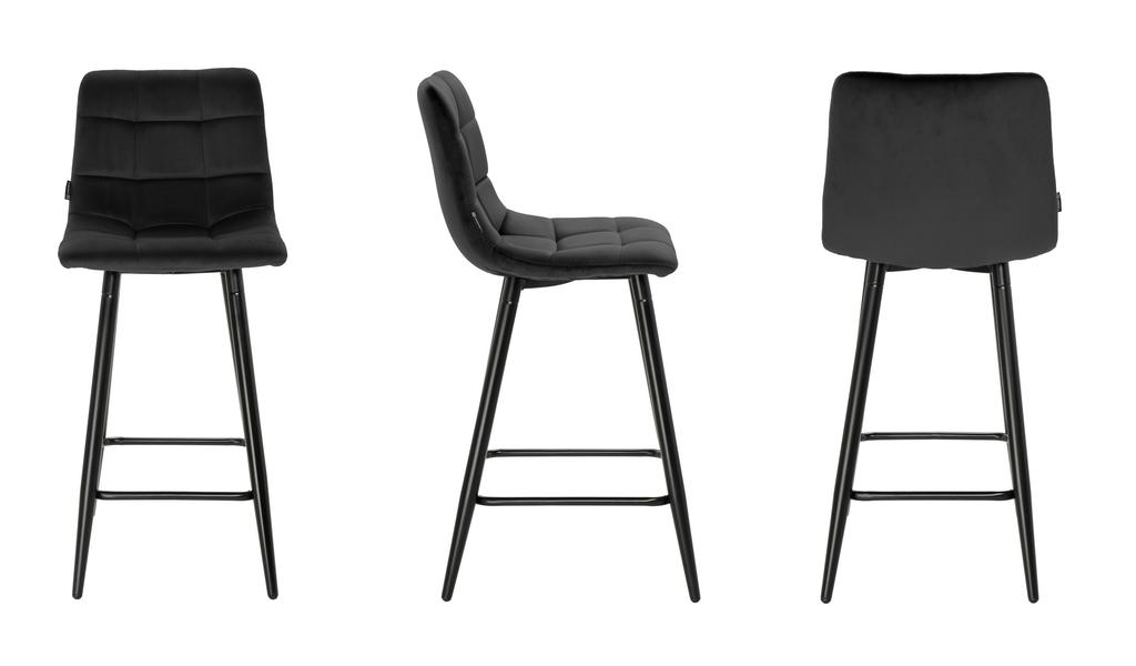 Half-stool, Bar Stool Tore Velvet Black 65 Cm
