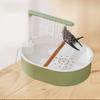 Bird Automatic Bath Shower with Wooden Perches Parrot Bathing Tub Container Cage Accessory for Cockatiel Lovebird Bird Supplies