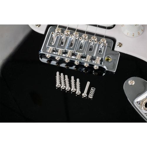 Musiclily Pro M3 X 16mm Stainless Steel Saddle Intonation Screws and Springs for Imported Strat-Style Electric Guitar Tremolo Bridges, Original Color