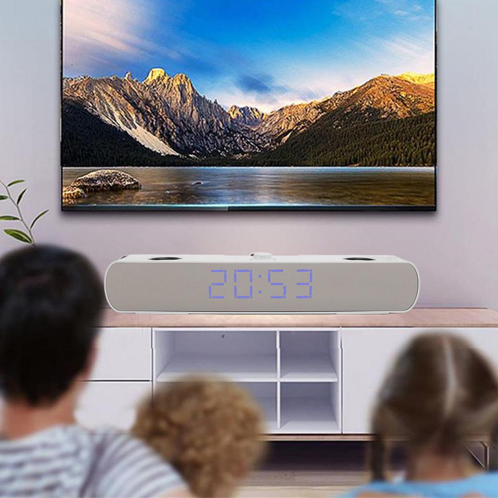 Computer Speaker HiFi Stereo Built In Subwoofer Support USB   In PC Gaming Speaker with Alarm Clock FM Radio for Laptop Display