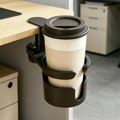 Universal Anti-Spill Desk Cup Holder Adjustable Diameter Water Bottle Holder Non-Slip Table Drink Stand for Office Computer Desk