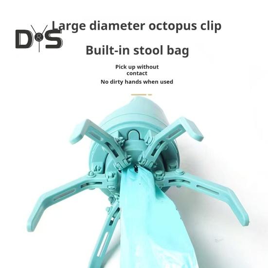 Dog Pooper Scooper with Bag Dispenser Portable Claw Poop Picker No-Touch Dog Waste Pickup Tool for Small Medium Large Dogs