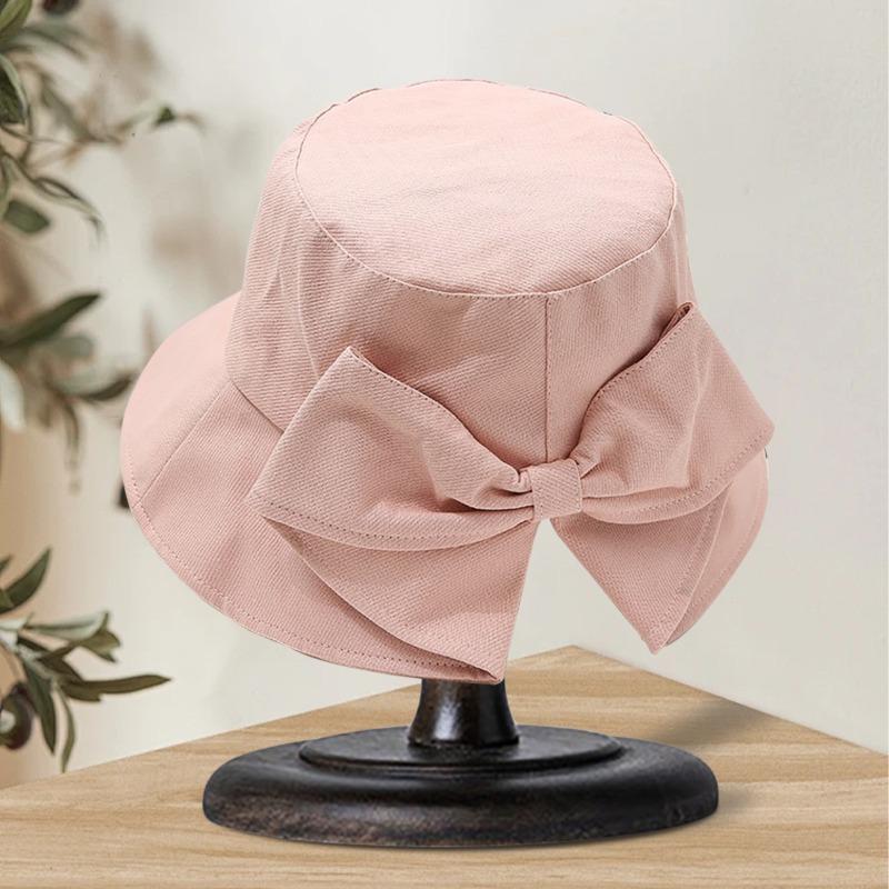 Sunscreen Bow Basin Hat Bucket Hat Women's Black Summer Sunshade Travel Sun Hat