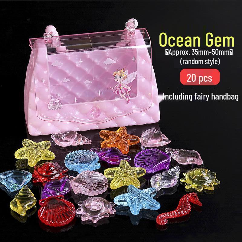 DIY Princess Jewelry Kit: Transparent Acrylic Gemstone Toys for Girls